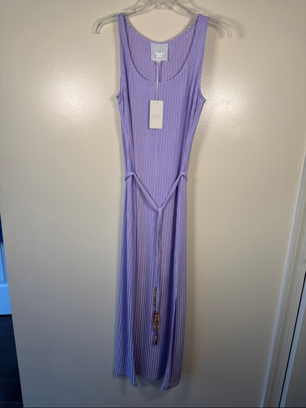 jade Johnny Was Lavender Ribbed Tank Maxi Dress NWT Sz Small *Damaged* - Picture 5 of 8